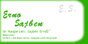 erno sajben business card